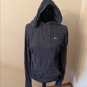 Lacoste Charcoal Hoodie with Iconic Logo
